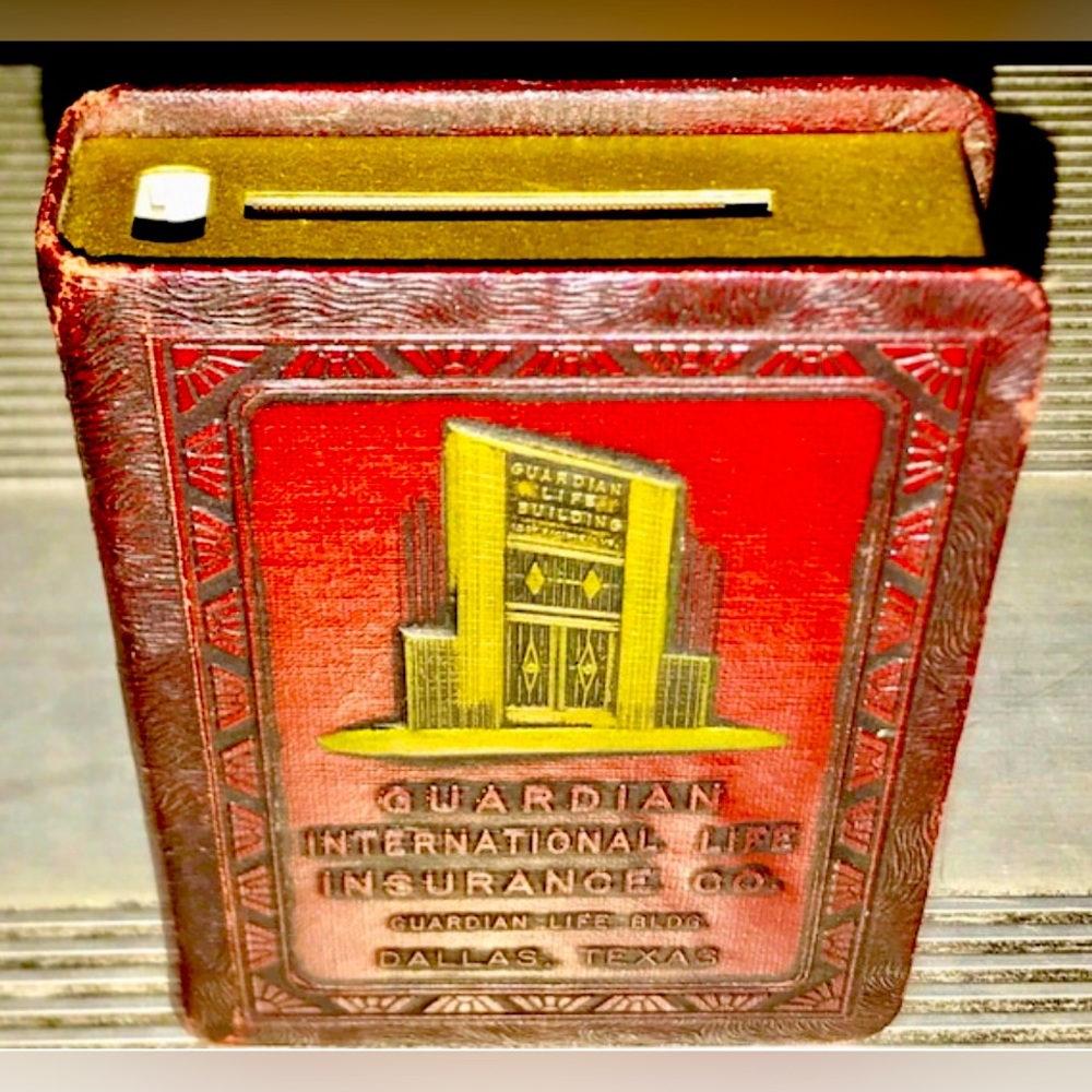 Vintage 1923 GUARDIAN INTERNATIONAL Life INSURANCE Bankers Utilities Coin Bank